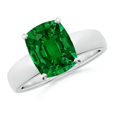 ANGARA LAB-GROWN PRONG-SET CUSHION RECTANGULAR EMERALD SOLITAIRE ENGAGEMENT RING
