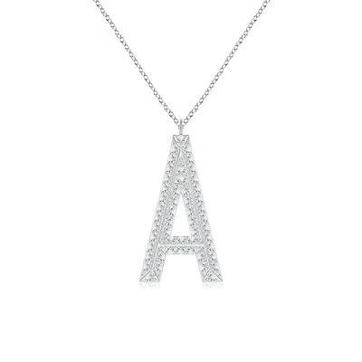 ANGARA LAB-GROWN PRONG-SET DIAMOND CAPITAL "A" KNIFE-EDGE INITIAL PENDANT