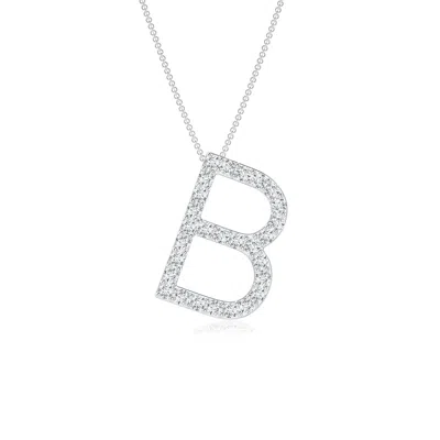 ANGARA LAB-GROWN PRONG-SET DIAMOND CAPITAL "B" INITIAL PENDANT