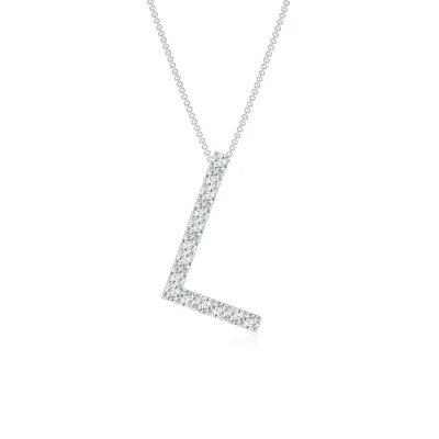 ANGARA LAB-GROWN PRONG-SET DIAMOND CAPITAL "L" INITIAL PENDANT