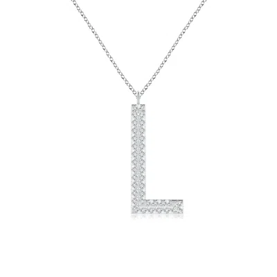 ANGARA LAB-GROWN PRONG-SET DIAMOND CAPITAL "L" KNIFE-EDGE INITIAL PENDANT