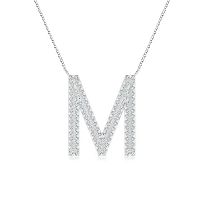 ANGARA LAB-GROWN PRONG-SET DIAMOND CAPITAL "M" KNIFE-EDGE INITIAL PENDANT