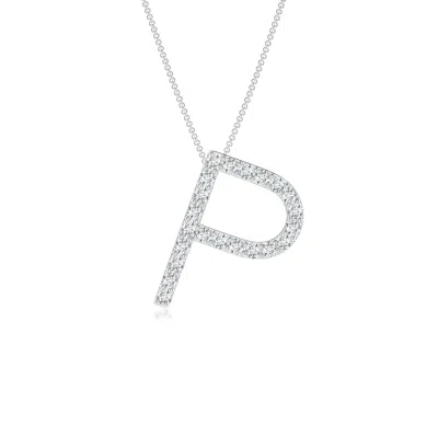 ANGARA LAB-GROWN PRONG-SET DIAMOND CAPITAL "P" INITIAL PENDANT