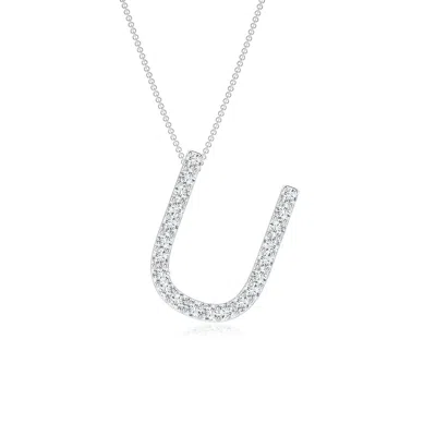 ANGARA LAB-GROWN PRONG-SET DIAMOND CAPITAL "U" INITIAL PENDANT