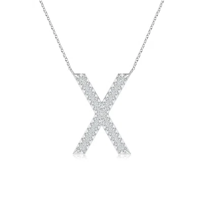 ANGARA LAB-GROWN PRONG-SET DIAMOND CAPITAL "X" KNIFE-EDGE INITIAL PENDANT