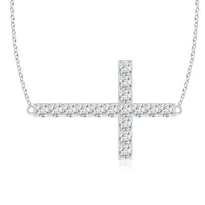 ANGARA LAB-GROWN PRONG-SET DIAMOND HORIZONTAL CROSS PENDANT