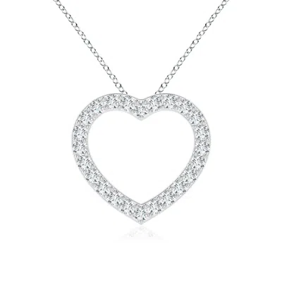 ANGARA LAB-GROWN PRONG-SET DIAMOND OPEN HEART PENDANT
