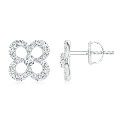 ANGARA LAB-GROWN PRONG-SET DIAMOND OPEN PETAL FLORAL STUD EARRINGS