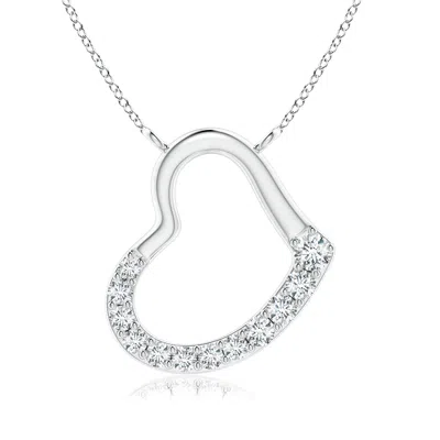ANGARA LAB-GROWN PRONG-SET DIAMOND TILTED HEART PENDANT