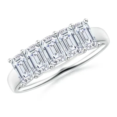 ANGARA LAB-GROWN PRONG-SET EMERALD-CUT DIAMOND FIVE STONE WEDDING RING