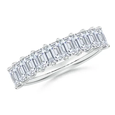 ANGARA LAB-GROWN PRONG-SET EMERALD-CUT DIAMOND HALF ETERNITY WEDDING RING