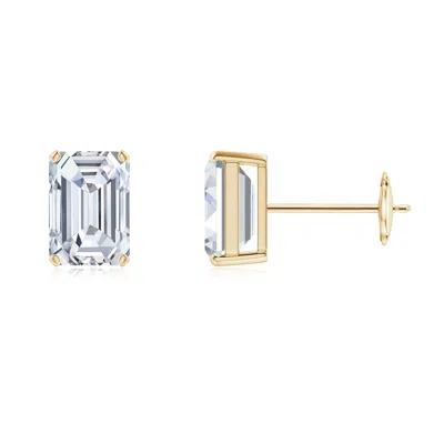 ANGARA LAB-GROWN PRONG-SET EMERALD-CUT DIAMOND SOLITAIRE STUD EARRINGS