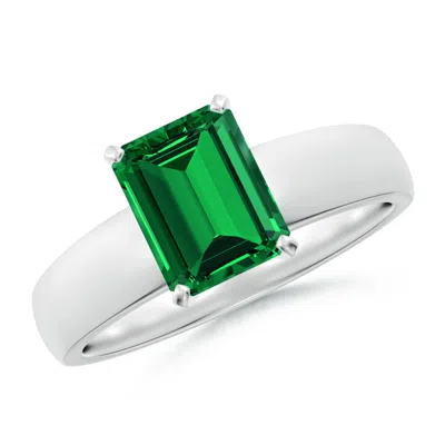 ANGARA LAB-GROWN PRONG-SET EMERALD-CUT EMERALD SOLITAIRE ENGAGEMENT RING