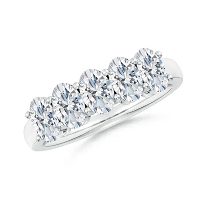 ANGARA LAB-GROWN PRONG-SET OVAL DIAMOND FIVE STONE WEDDING RING