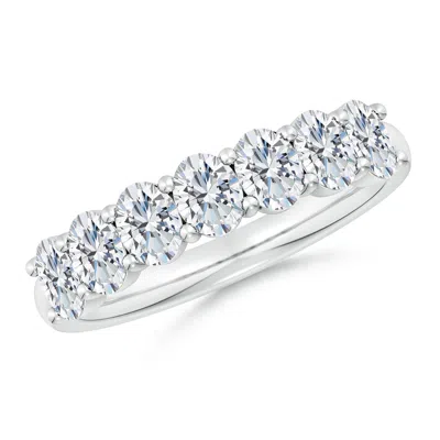 ANGARA LAB-GROWN PRONG-SET OVAL DIAMOND HALF ETERNITY WEDDING RING