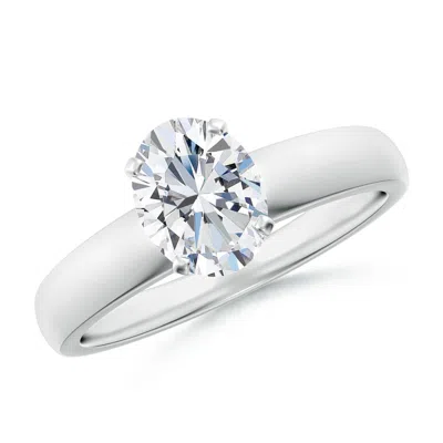 ANGARA LAB-GROWN PRONG-SET OVAL DIAMOND SOLITAIRE ENGAGEMENT RING