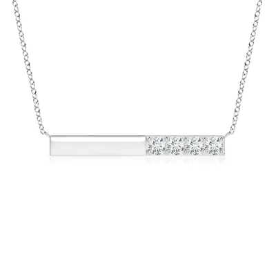 ANGARA LAB-GROWN PRONG-SET ROUND DIAMOND BAR NECKLACE