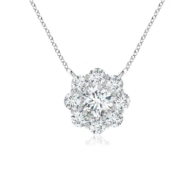 ANGARA LAB-GROWN PRONG-SET ROUND DIAMOND HALO PENDANT