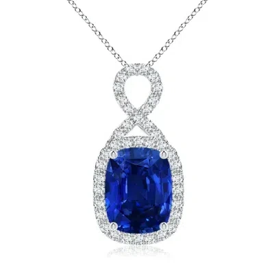 ANGARA LAB-GROWN RECTANGULAR CUSHION SAPPHIRE INFINITY PENDANT