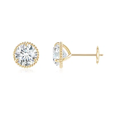 ANGARA LAB-GROWN ROPE FRAMED CLAW-SET DIAMOND MARTINI STUD EARRINGS
