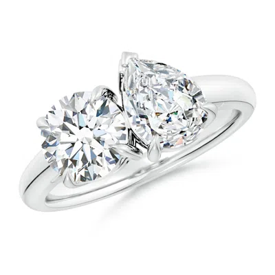 ANGARA LAB-GROWN ROUND & PEAR DIAMOND TWO-STONE ENGAGEMENT RING