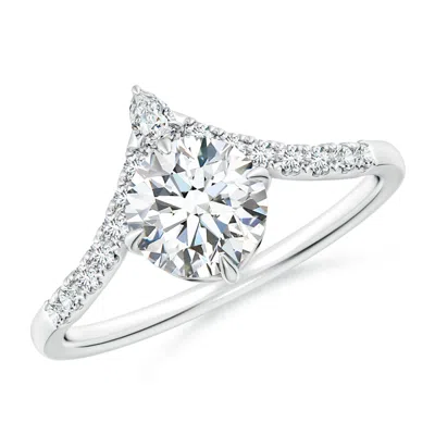 ANGARA LAB-GROWN ROUND DIAMOND CHEVRON ENGAGEMENT RING