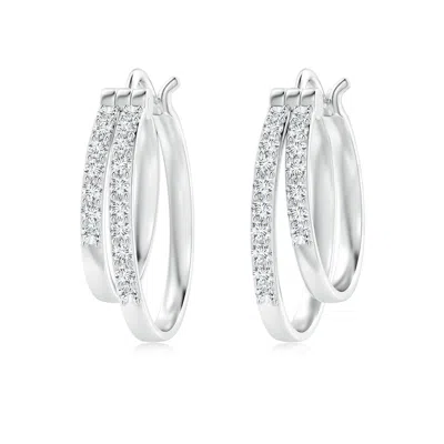 ANGARA LAB-GROWN ROUND DIAMOND DOUBLE HOOP EARRINGS