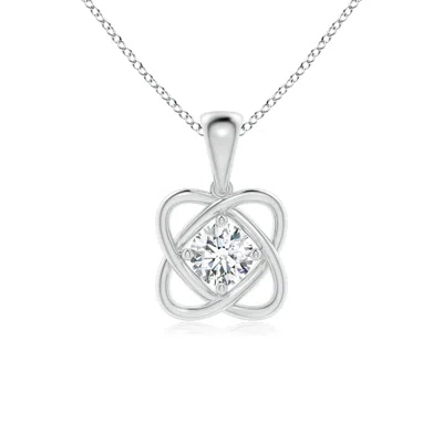 ANGARA LAB-GROWN ROUND DIAMOND LOVE KNOT PENDANT
