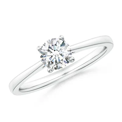 ANGARA LAB-GROWN ROUND DIAMOND REVERSE TAPERED SHANK CATHEDRAL ENGAGEMENT RING