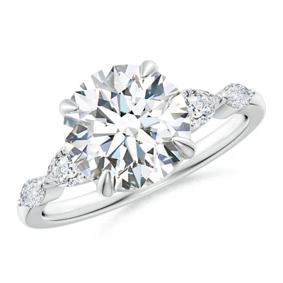 ANGARA LAB-GROWN ROUND DIAMOND SIDE STONE ENGAGEMENT RING