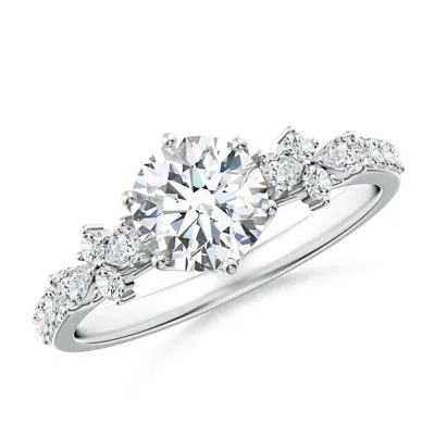 ANGARA LAB-GROWN ROUND DIAMOND SIDE STONE ENGAGEMENT RING WITH ACCENTS