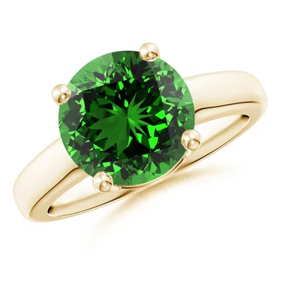 ANGARA LAB-GROWN ROUND EMERALD SOLITAIRE ENGAGEMENT RING
