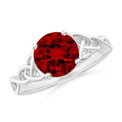 ANGARA LAB-GROWN ROUND RUBY CELTIC KNOT ENGAGEMENT RING
