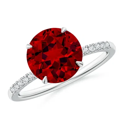 ANGARA LAB-GROWN ROUND RUBY HIDDEN HALO ENGAGEMENT RING