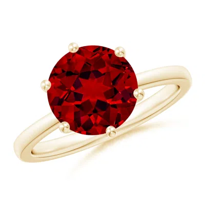 ANGARA LAB-GROWN ROUND RUBY SOLITAIRE CLASSIC ENGAGEMENT RING