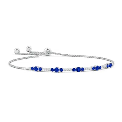 ANGARA LAB-GROWN ROUND SAPPHIRE AND DIAMOND BOLO BRACELET