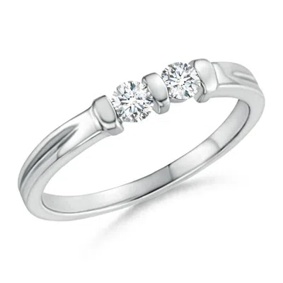 ANGARA LAB-GROWN ROUND TWO STONE DIAMOND RING WITH BAR SETTING