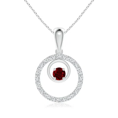 ANGARA LAB-GROWN RUBY AND DIAMOND CANCER CIRCLE PENDANT