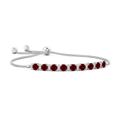 ANGARA LAB-GROWN RUBY BOLO BRACELET WITH DIAMOND ACCENTS
