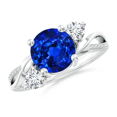 ANGARA LAB-GROWN SAPPHIRE AND LAB DIAMOND TWISTED VINE RING