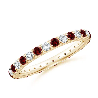 ANGARA LAB-GROWN SHARED PRONG RUBY AND LAB DIAMOND ETERNITY RING