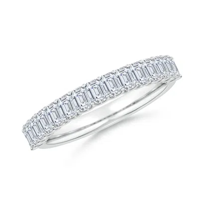 ANGARA LAB-GROWN SHARED PRONG-SET EMERALD-CUT DIAMOND HALF ETERNITY WEDDING RING