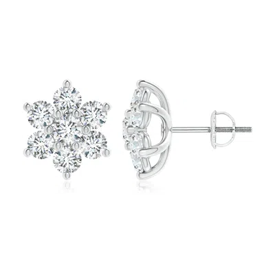 ANGARA LAB-GROWN SIX PETAL DIAMOND FLOWER STUD EARRINGS
