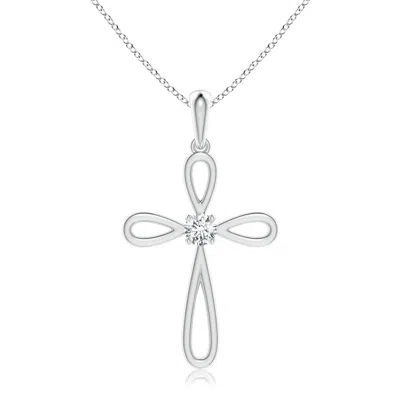ANGARA LAB-GROWN SOLITAIRE DIAMOND BOW CROSS PENDANT