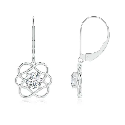 ANGARA LAB-GROWN SOLITAIRE DIAMOND INTERTWINED FLOWER DANGLE EARRINGS