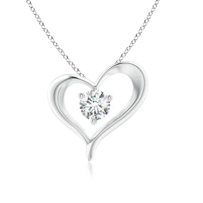 ANGARA LAB-GROWN SOLITAIRE DIAMOND RIBBON HEART PENDANT