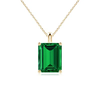 ANGARA LAB-GROWN SOLITAIRE EMERALD-CUT EMERALD CLASSIC PENDANT