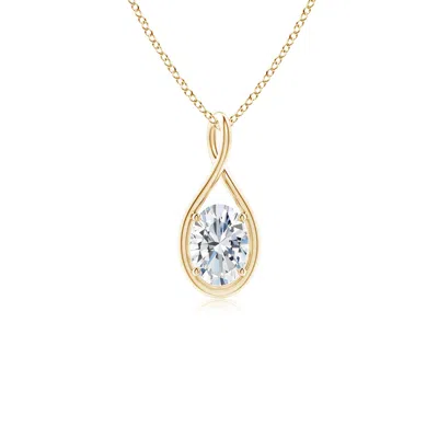 ANGARA LAB-GROWN SOLITAIRE OVAL DIAMOND TWIST BALE PENDANT