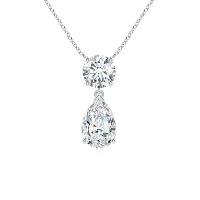 ANGARA LAB-GROWN SOLITAIRE PEAR DIAMOND DROP PENDANT WITH ACCENT