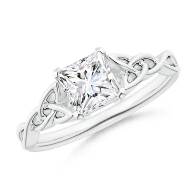 ANGARA LAB-GROWN SOLITAIRE PRINCESS-CUT DIAMOND CELTIC KNOT RING
